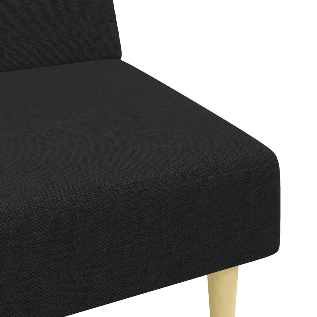 2 pcs black fabric sofa set