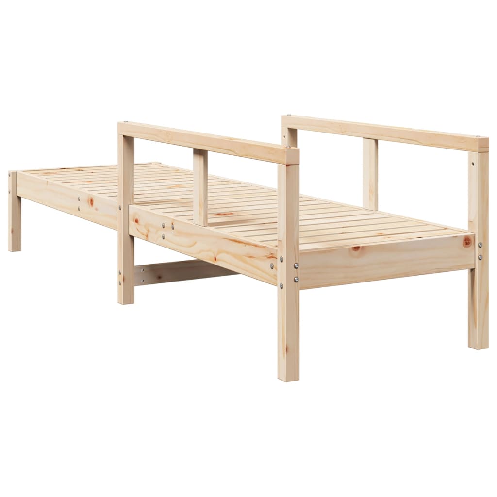 Sun lounger 199.5x62x55 cm solid pine wood