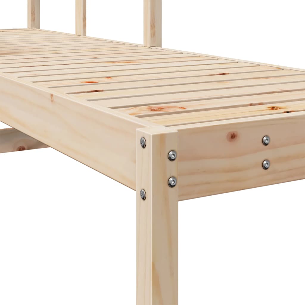 Sun lounger 199.5x62x55 cm solid pine wood