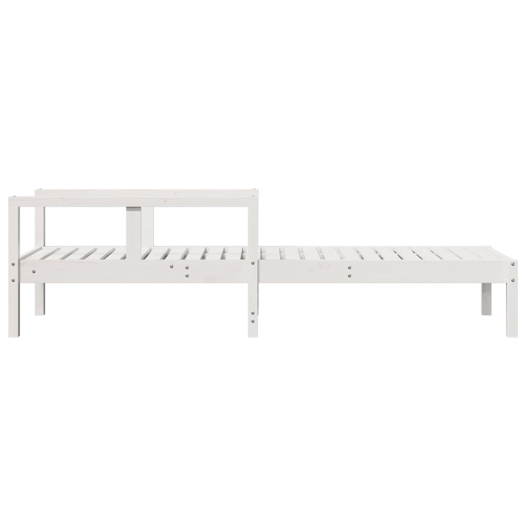 Sun lounger 199.5x62x55 cm solid pine wood white