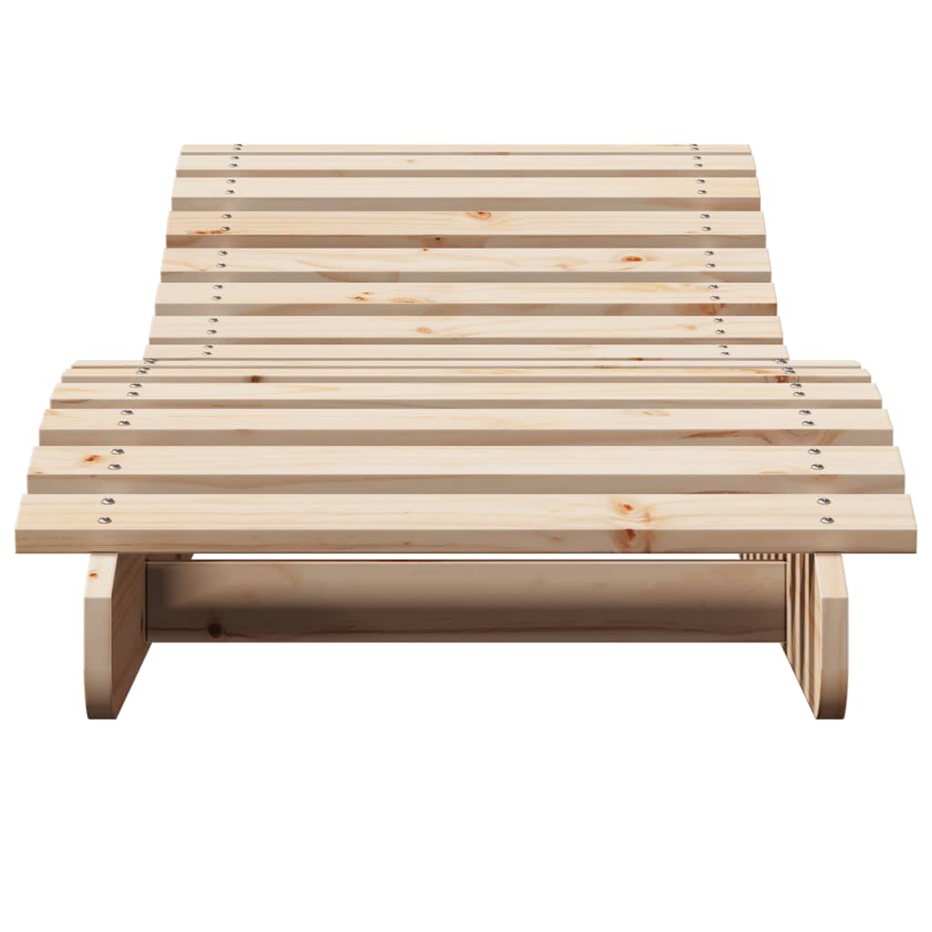 Sun loungers 2 pcs 205x60x31.5 cm solid pine wood