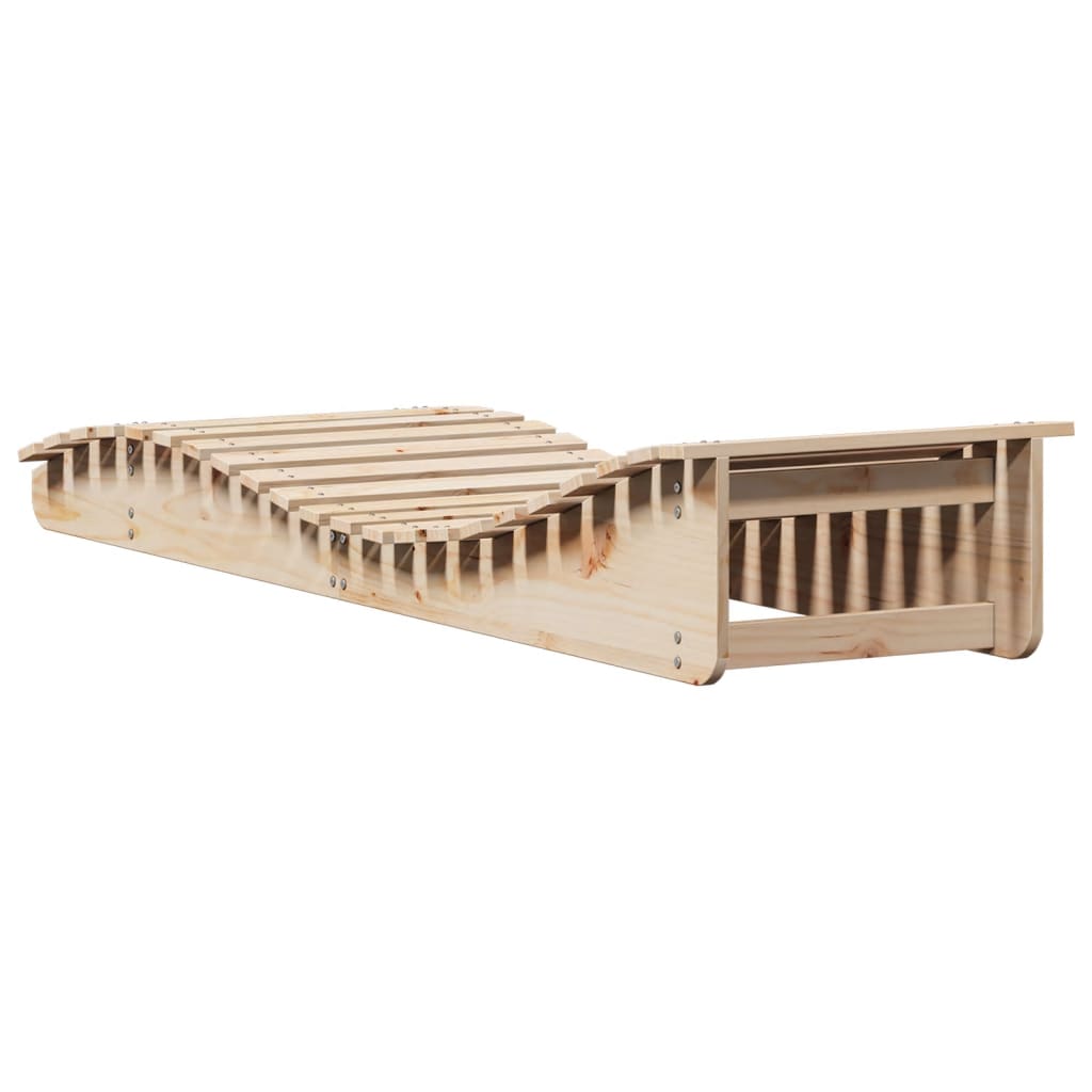 Sun loungers 2 pcs 205x60x31.5 cm solid pine wood