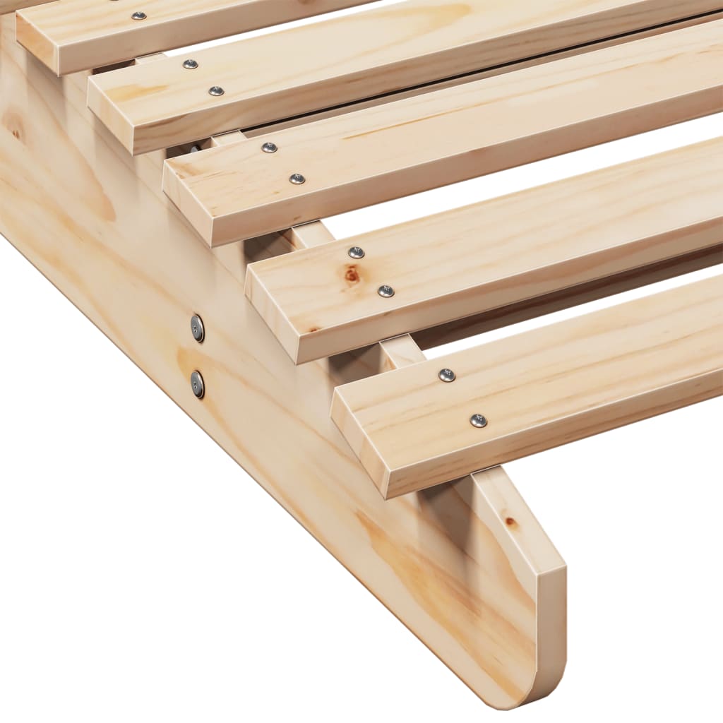 Sun loungers 2 pcs 205x60x31.5 cm solid pine wood