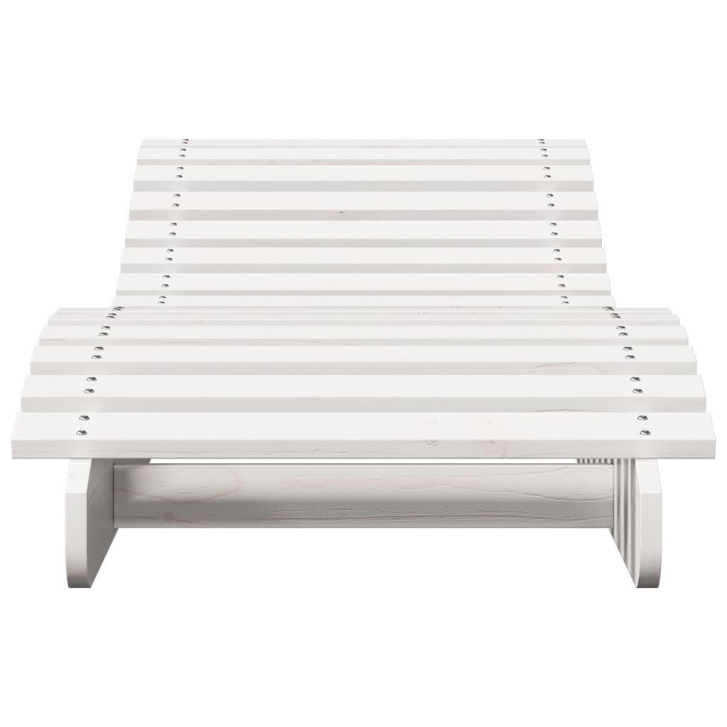Sun lounger 205x60x31.5 cm solid pine wood white