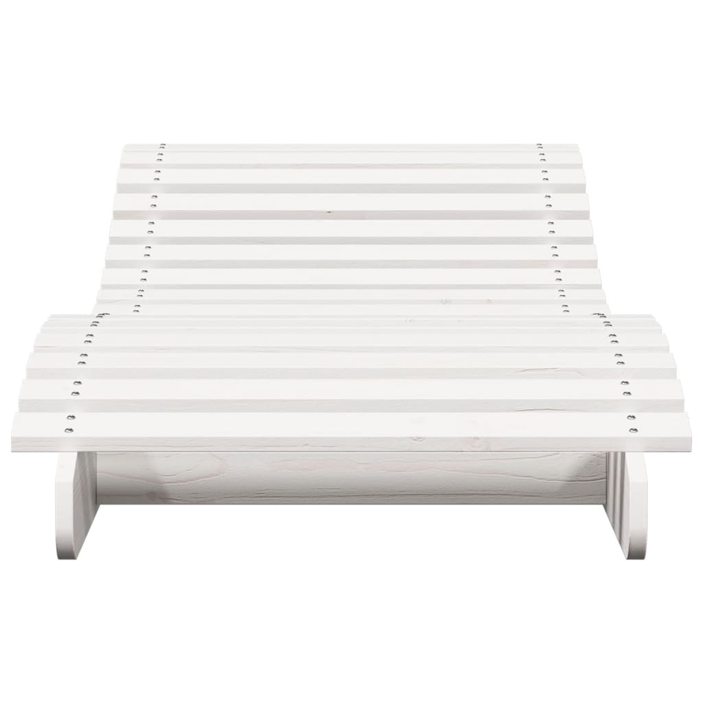 Sun lounger 205x70x31.5 cm solid pine wood white