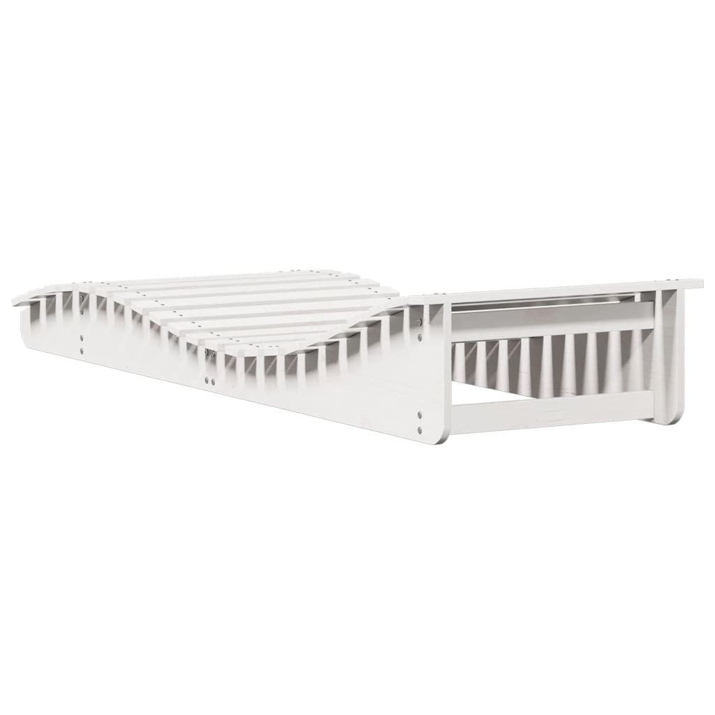 Sun lounger 205x70x31.5 cm solid pine wood white