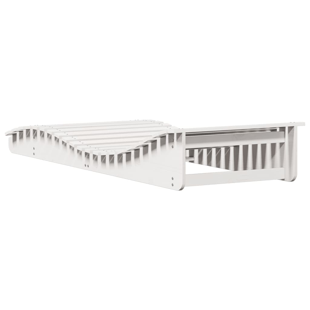 Sun lounger 205x80x31.5 cm solid pine wood white