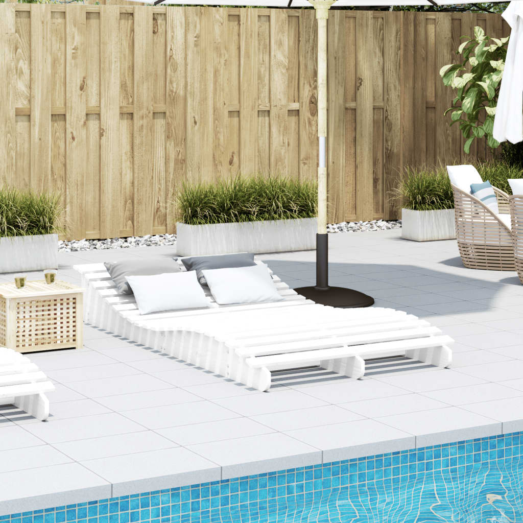 Sun lounger 205x110x31.5 cm solid pine wood white