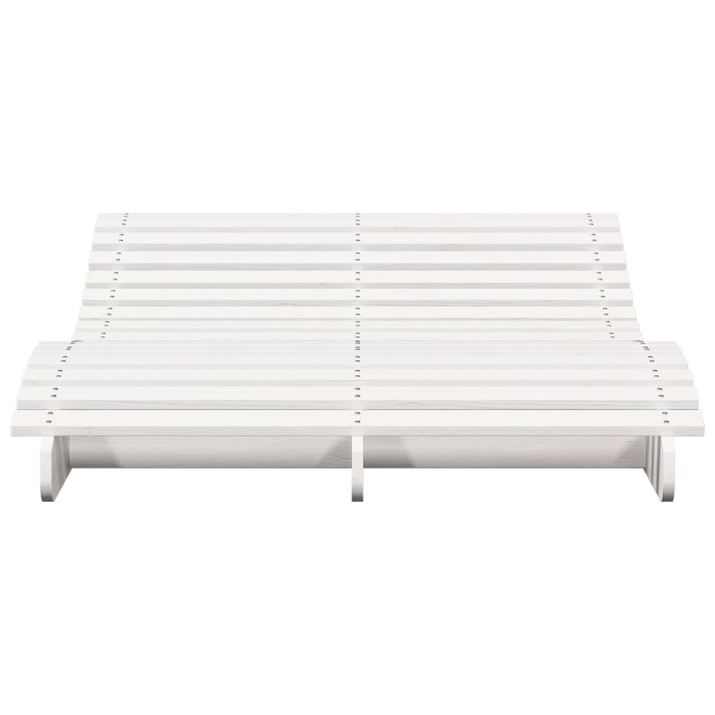 Sun lounger 205x110x31.5 cm solid pine wood white
