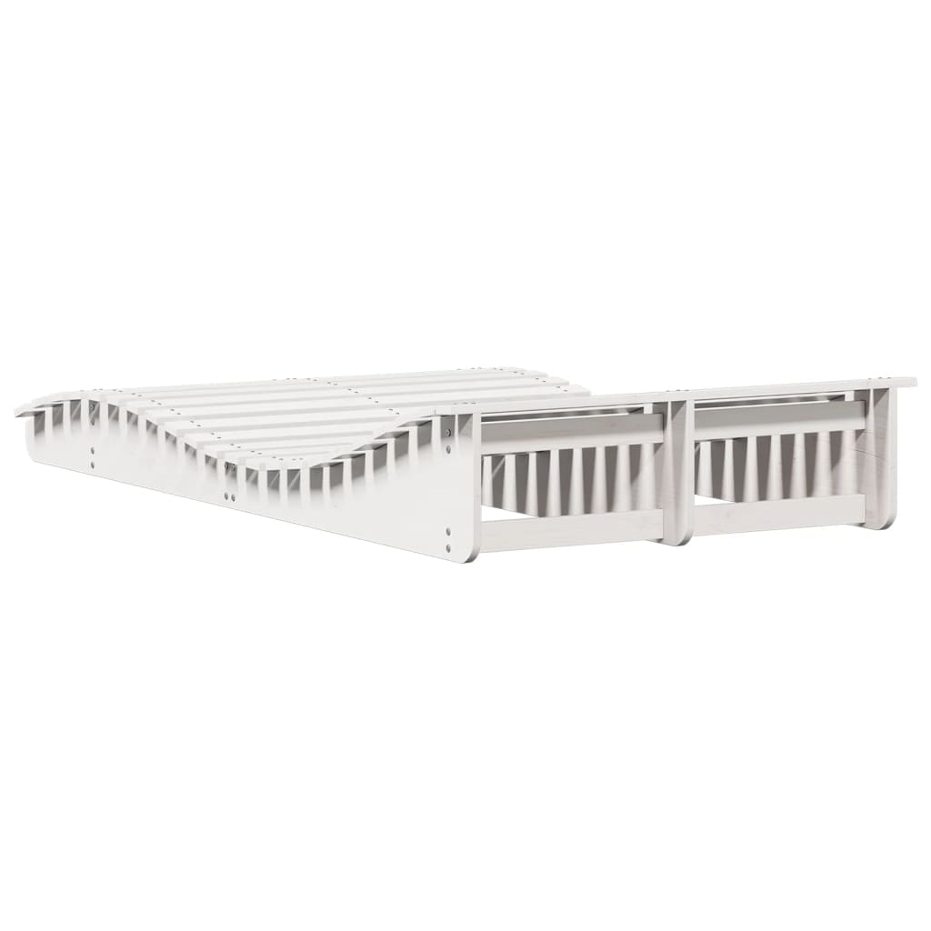 Sun lounger 205x110x31.5 cm solid pine wood white