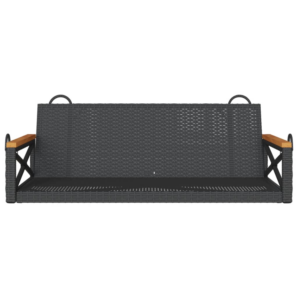 Swing bench 109x62x40 cm black PE wicker