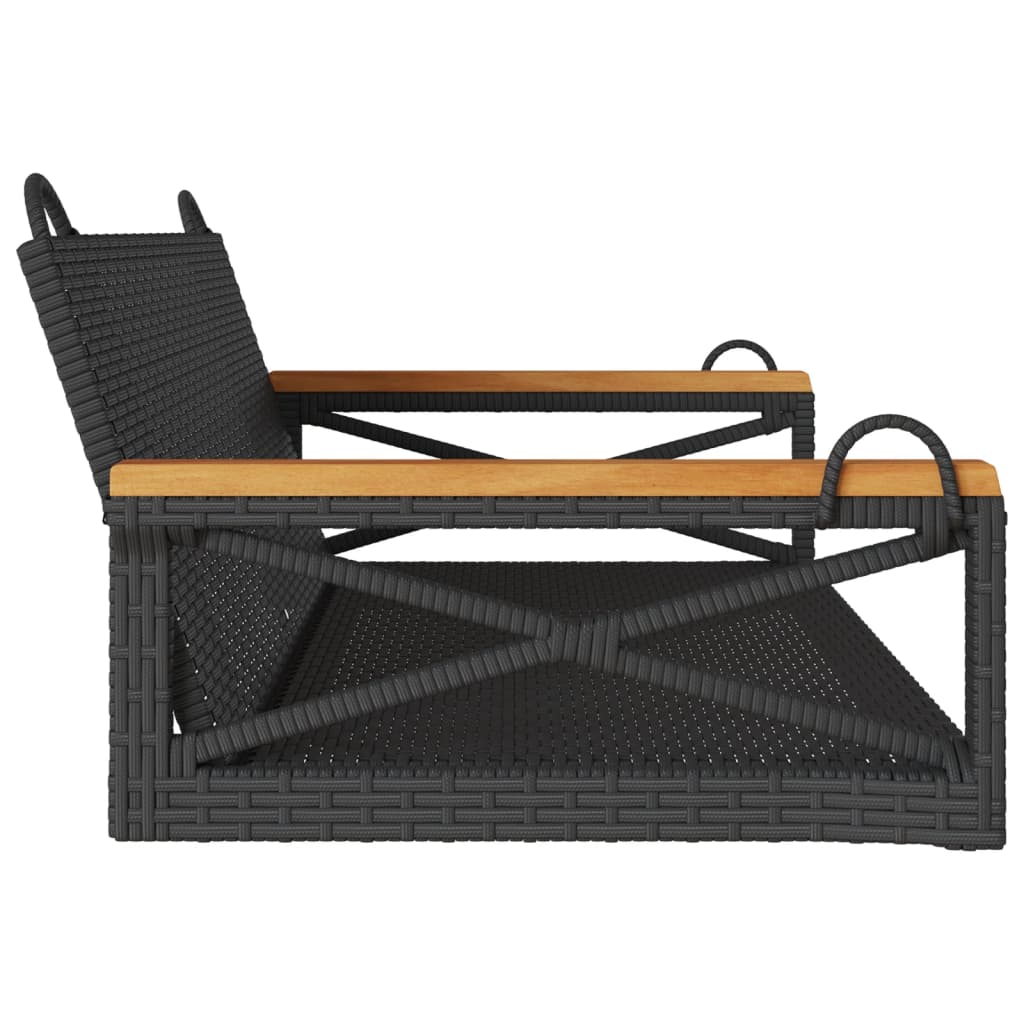 Swing bench 109x62x40 cm black PE wicker