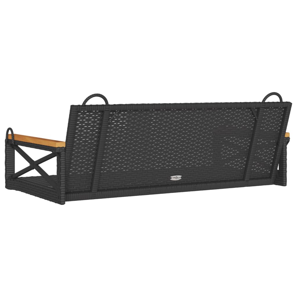 Swing bench 109x62x40 cm black PE wicker