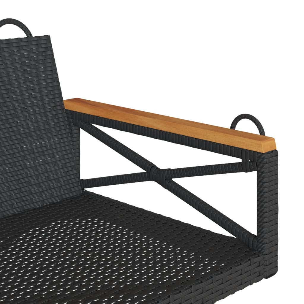 Swing bench 109x62x40 cm black PE wicker