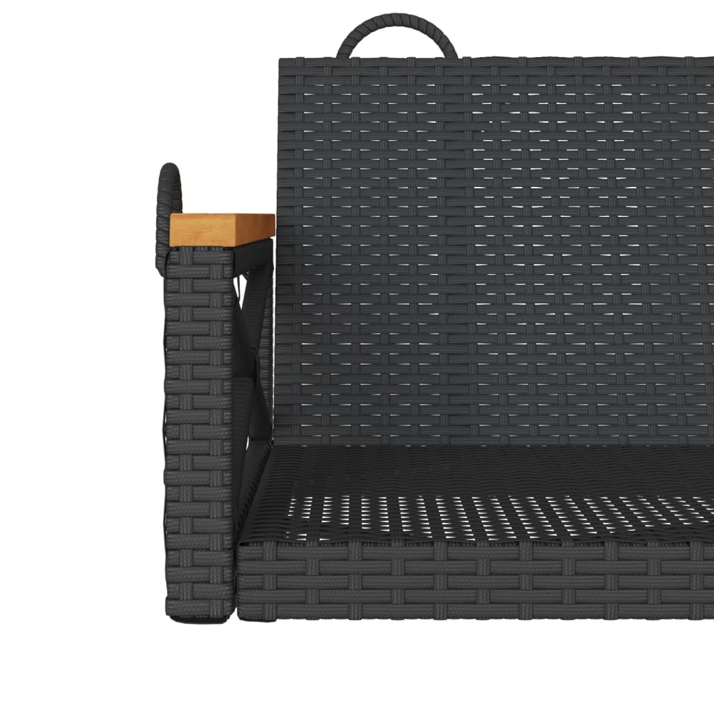 Swing bench 109x62x40 cm black PE wicker