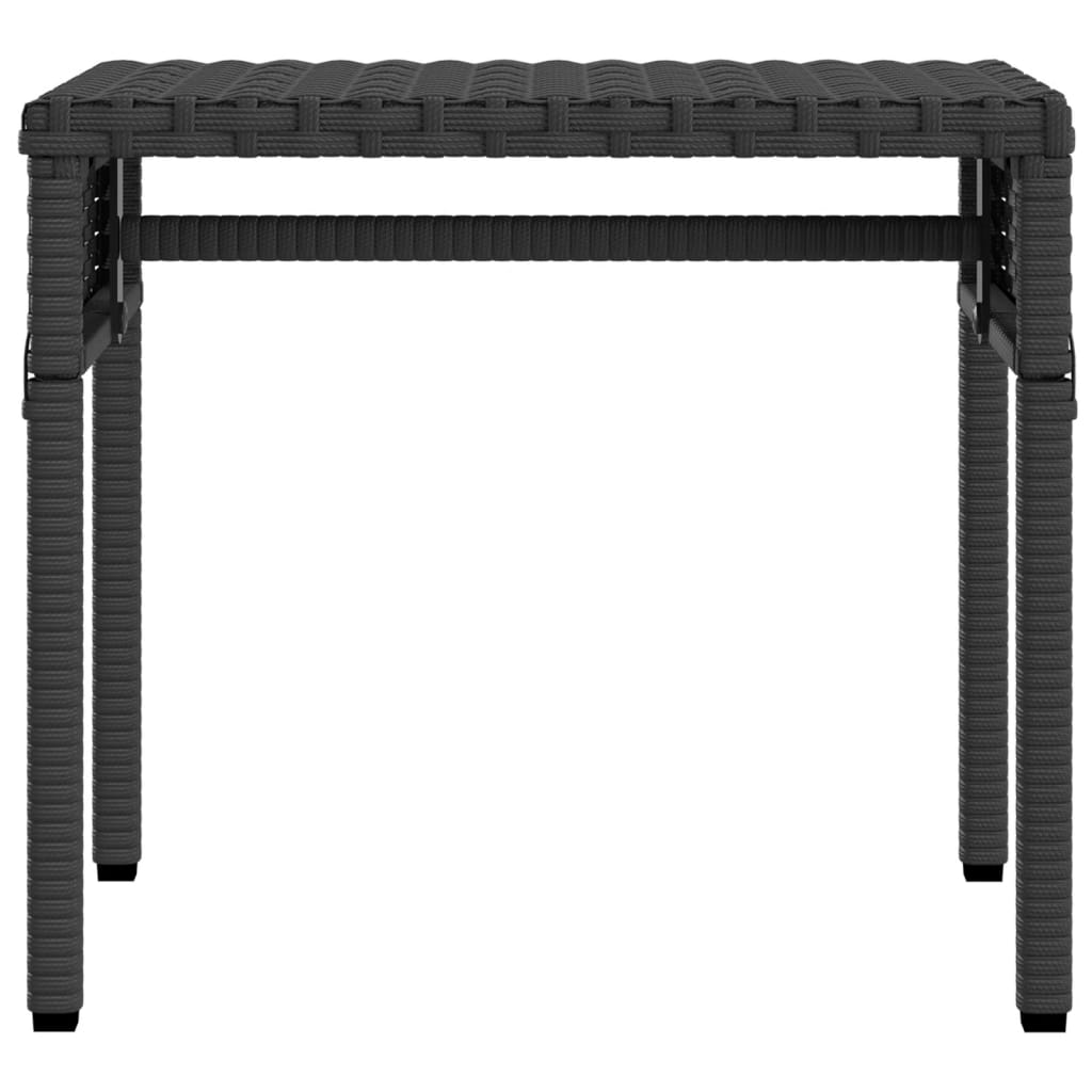 Sun lounger with canopy and table in black PE wicker