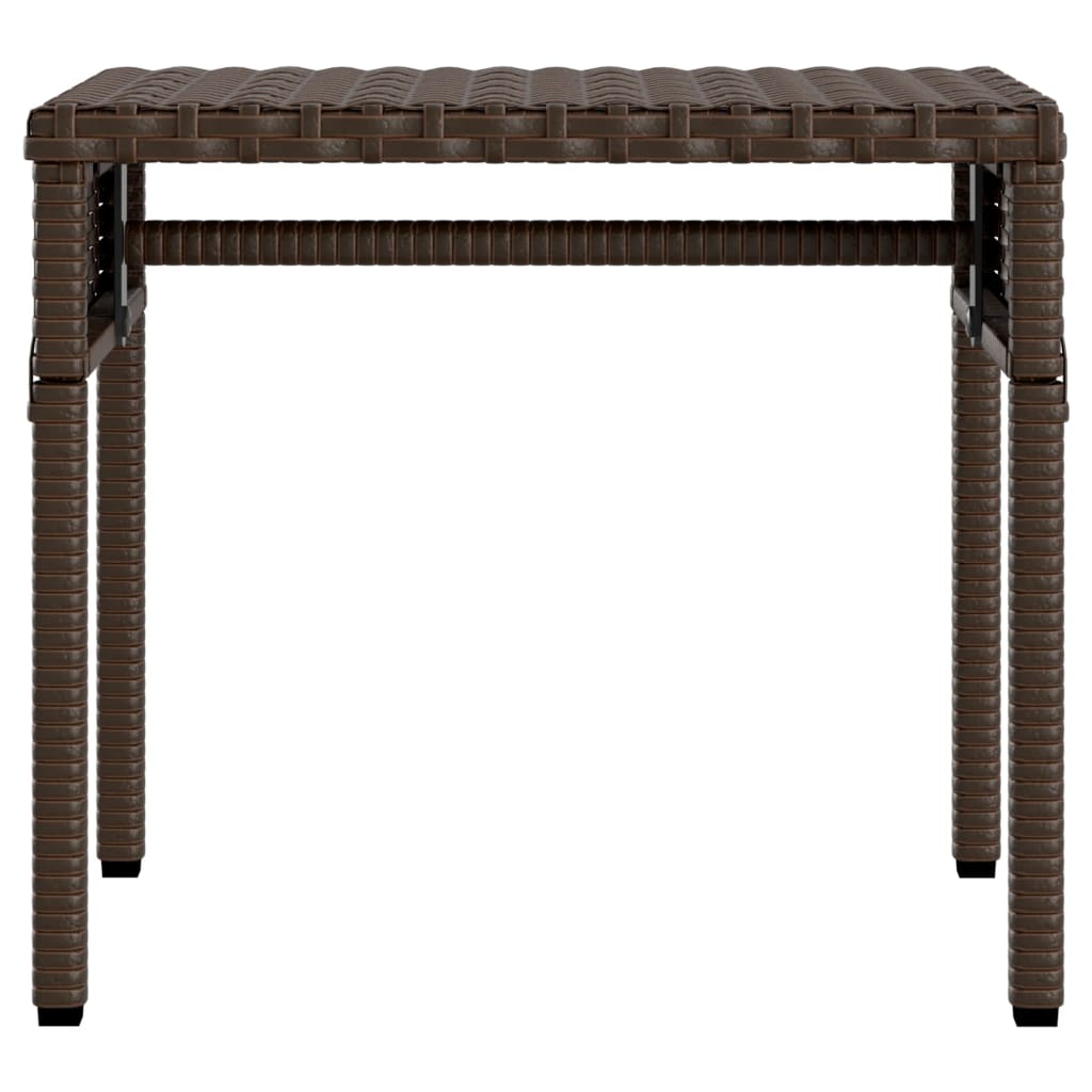 Sun lounger with canopy and table in brown PE wicker