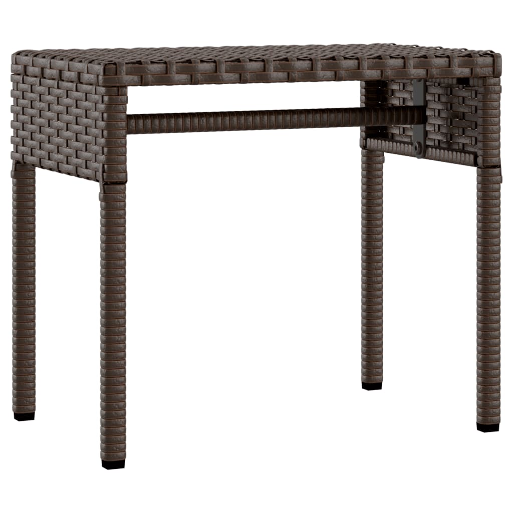 Sun lounger with canopy and table in brown PE wicker