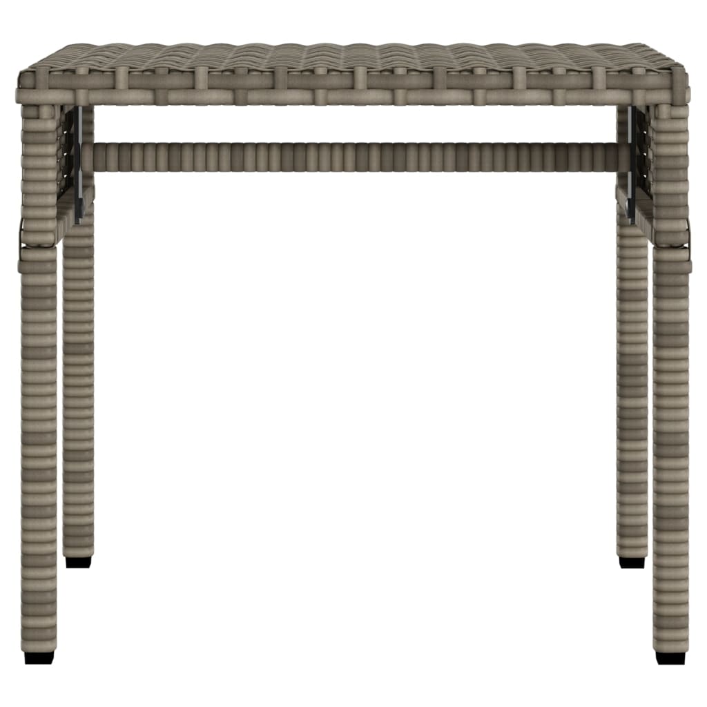 Sun lounger with canopy and table in grey PE wicker