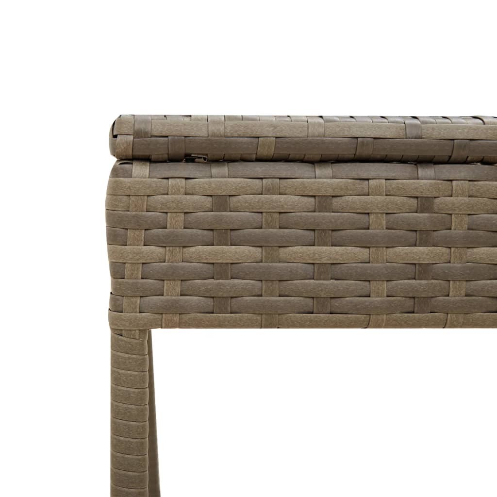 Sun lounger with canopy and table in grey PE wicker