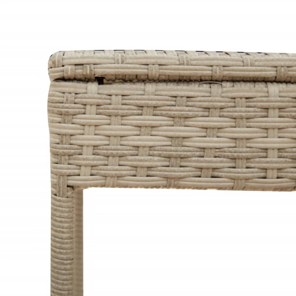 Sun lounger with canopy and table in light grey PE wicker