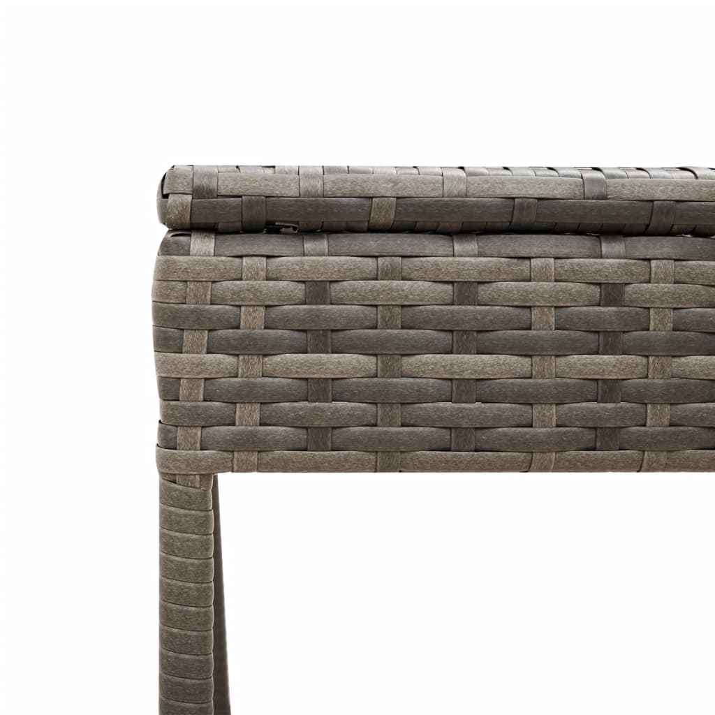 Sun loungers with table 2 pcs PE rattan grey