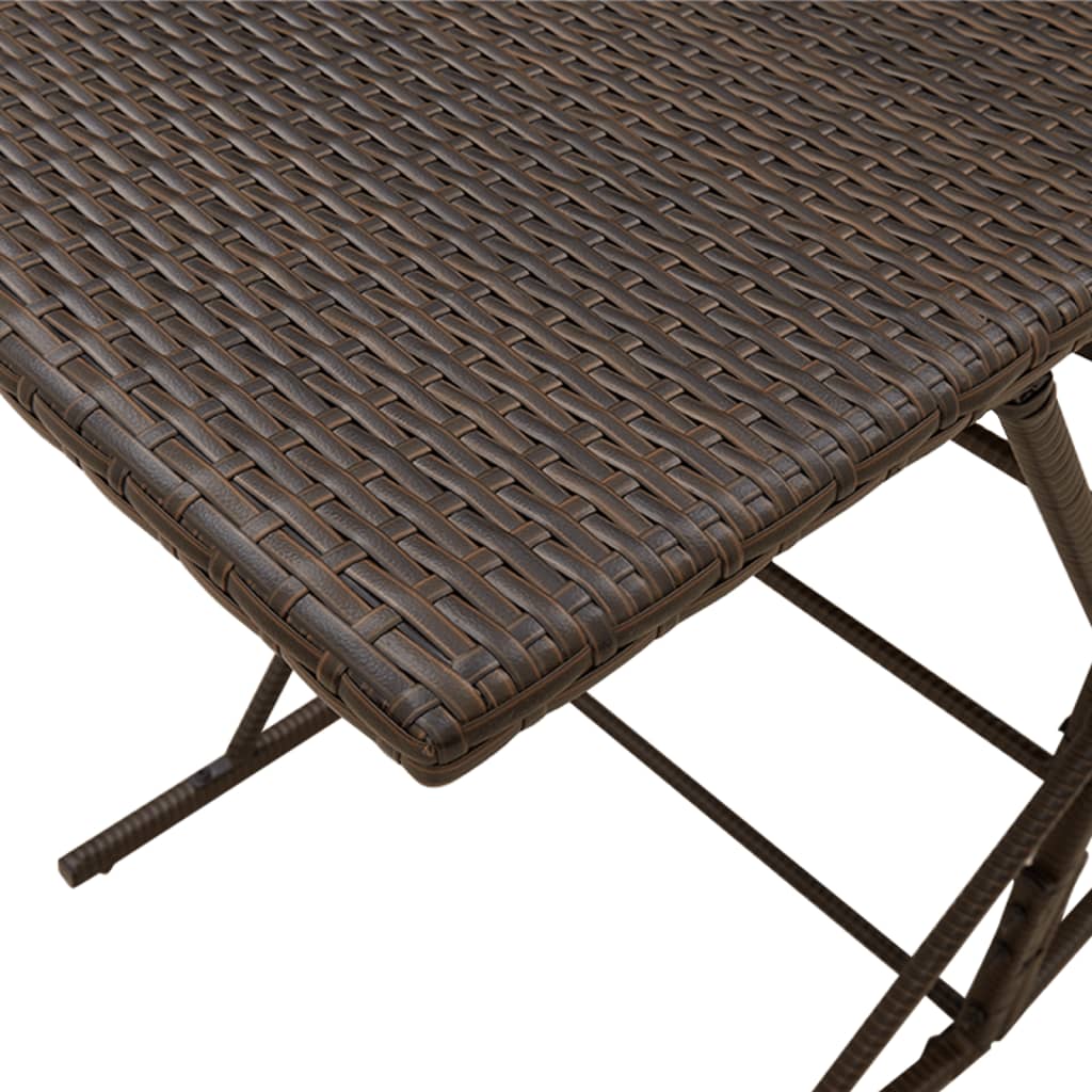 7 pcs conjunto jantar p/ jardim c/ almofadões vime PE castanho