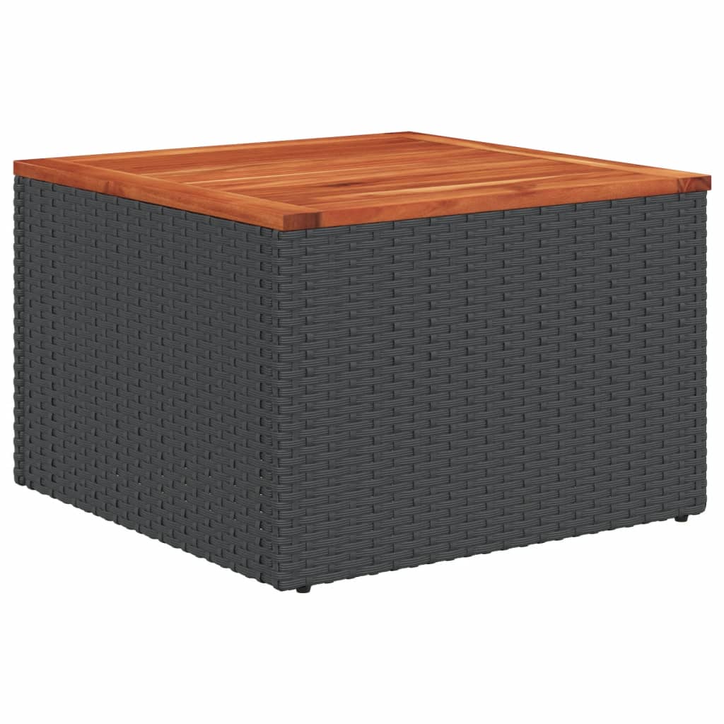 10 pcs conjunto de sofás p/ jardim c/ almofadões vime PE preto