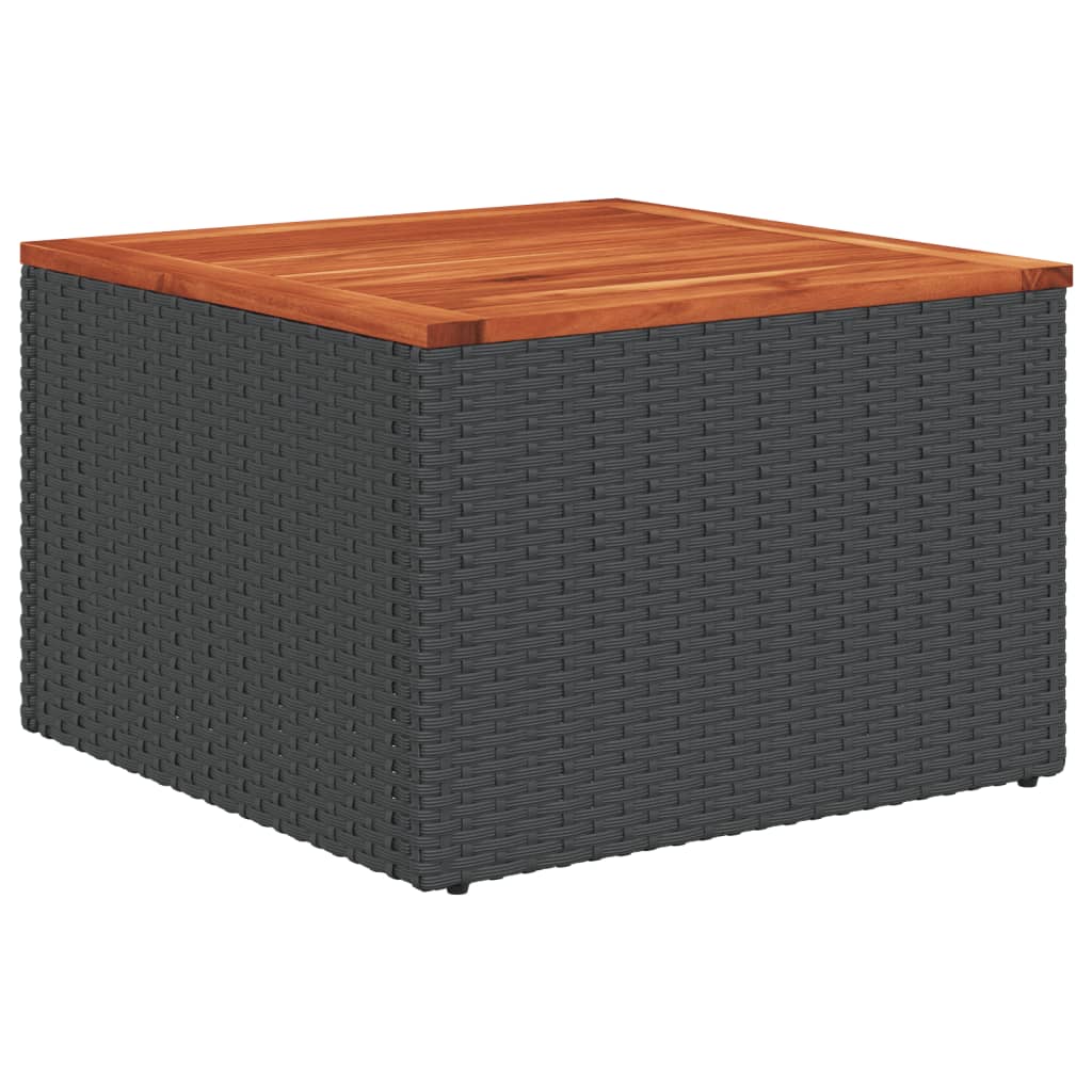 10 pcs conjunto de sofás p/ jardim c/ almofadões vime PE preto