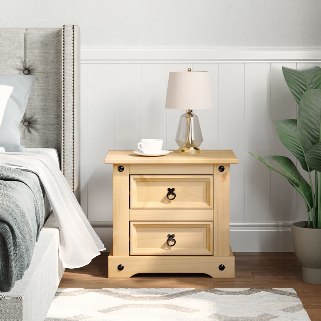 Corona bedside table 53x39x50 cm solid pine wood