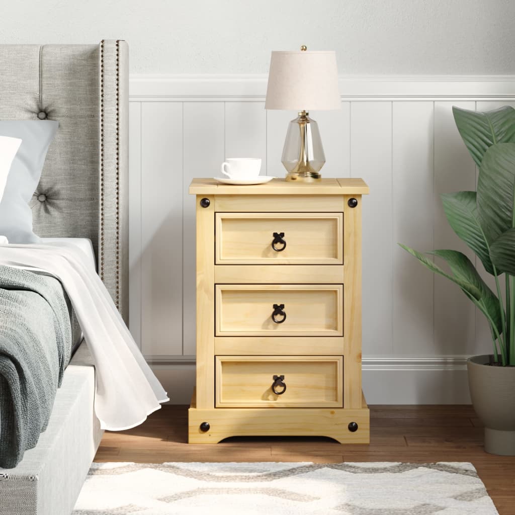 Corona bedside table 53x39x66 cm solid pine wood