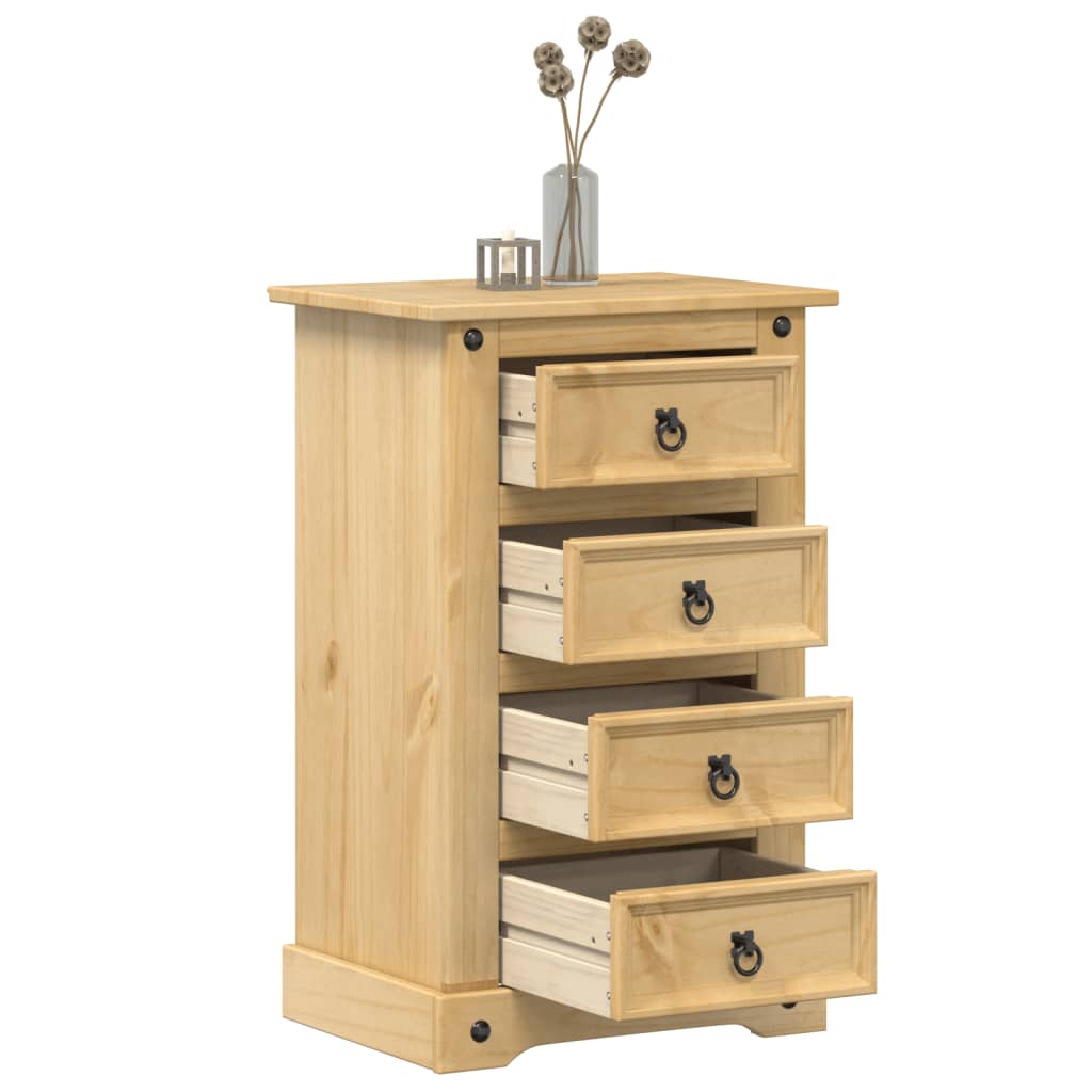 Corona bedside table 53x39x84 cm solid pine wood