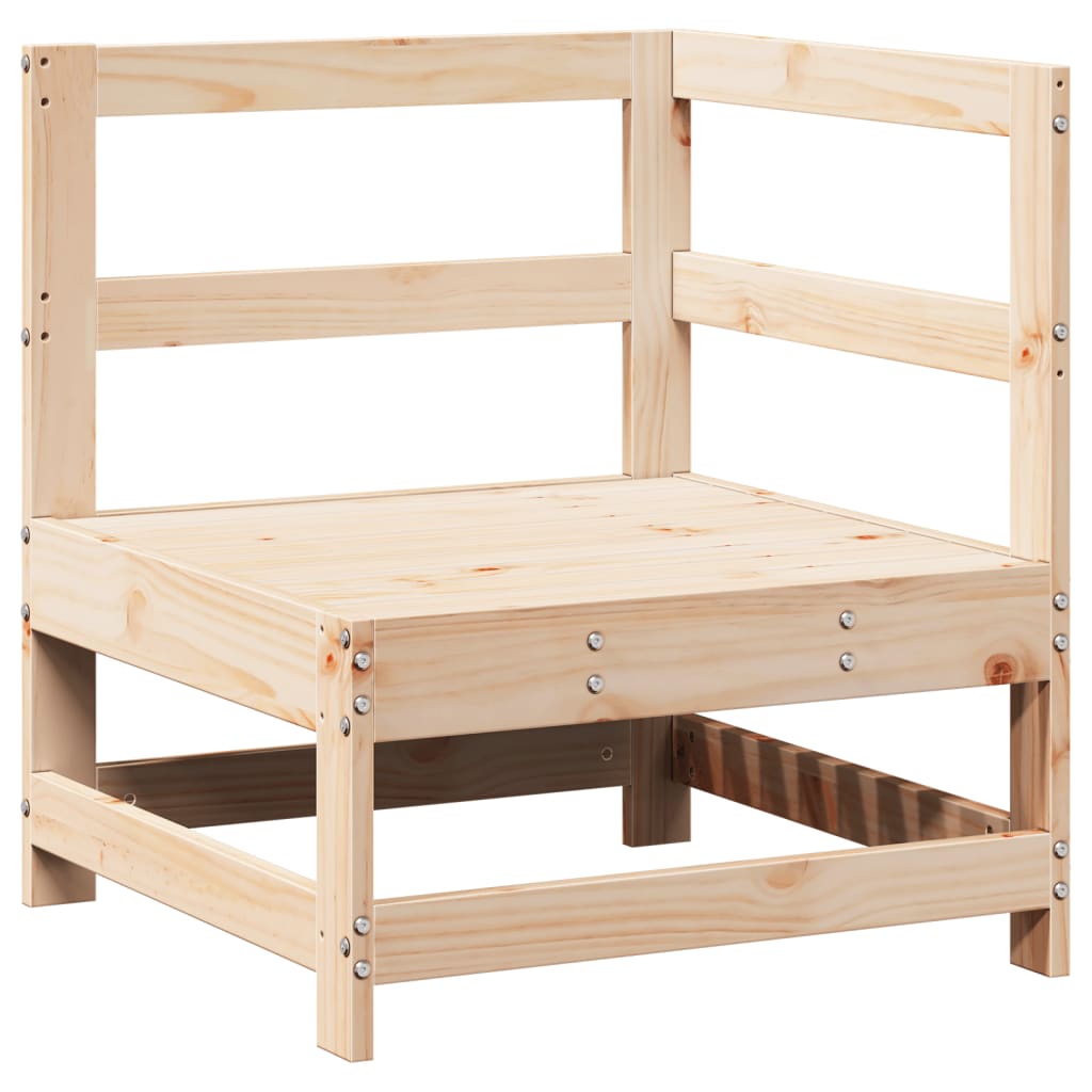 7 pcs conjunto lounge de jardim pinho maciço