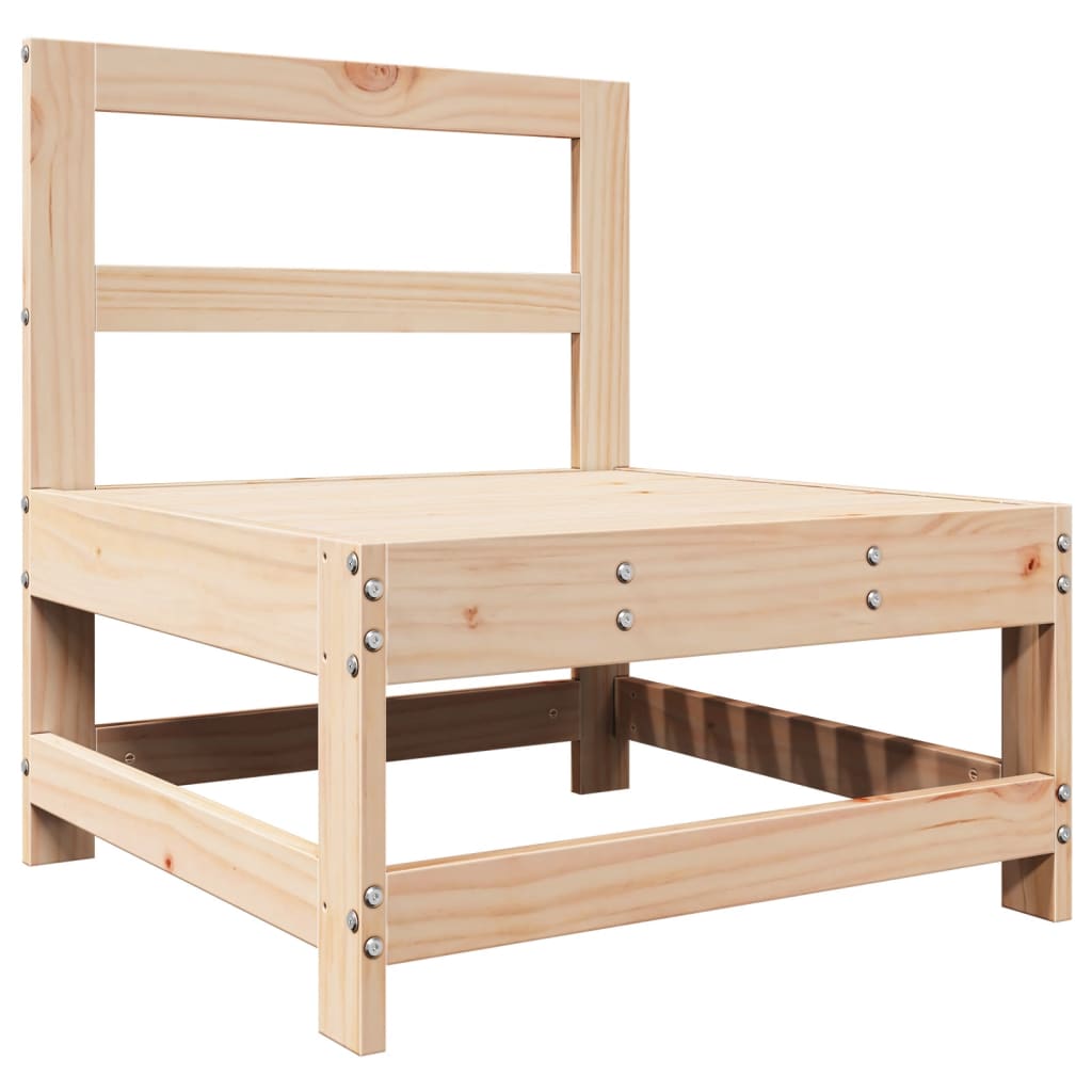 7 pcs conjunto lounge de jardim pinho maciço