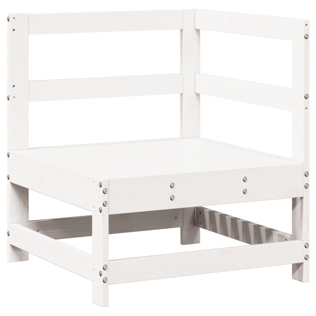 7 pcs conjunto lounge de jardim pinho maciço branco