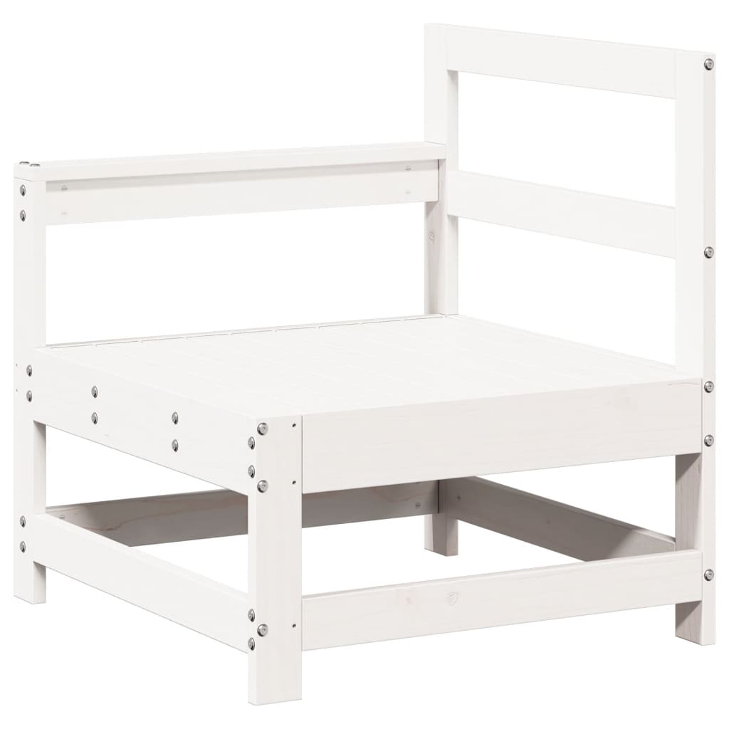 7 pcs conjunto lounge de jardim pinho maciço branco