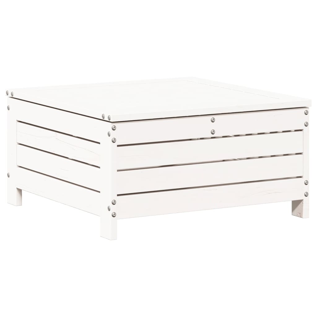 7 pcs conjunto lounge de jardim pinho maciço branco