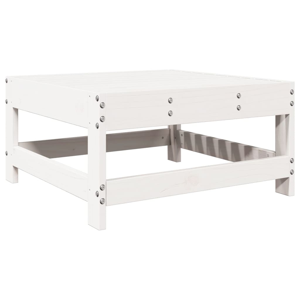 7 pcs conjunto lounge de jardim pinho maciço branco