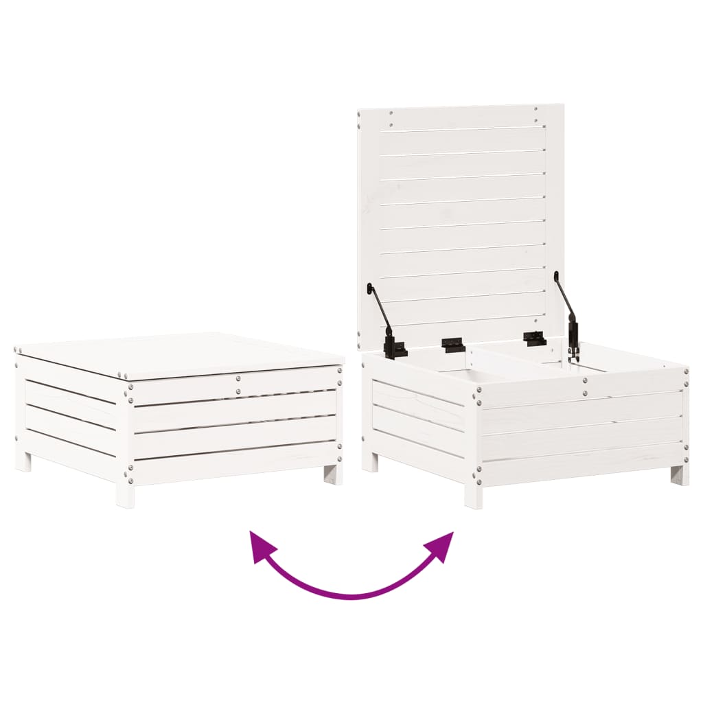 7 pcs conjunto lounge de jardim pinho maciço branco