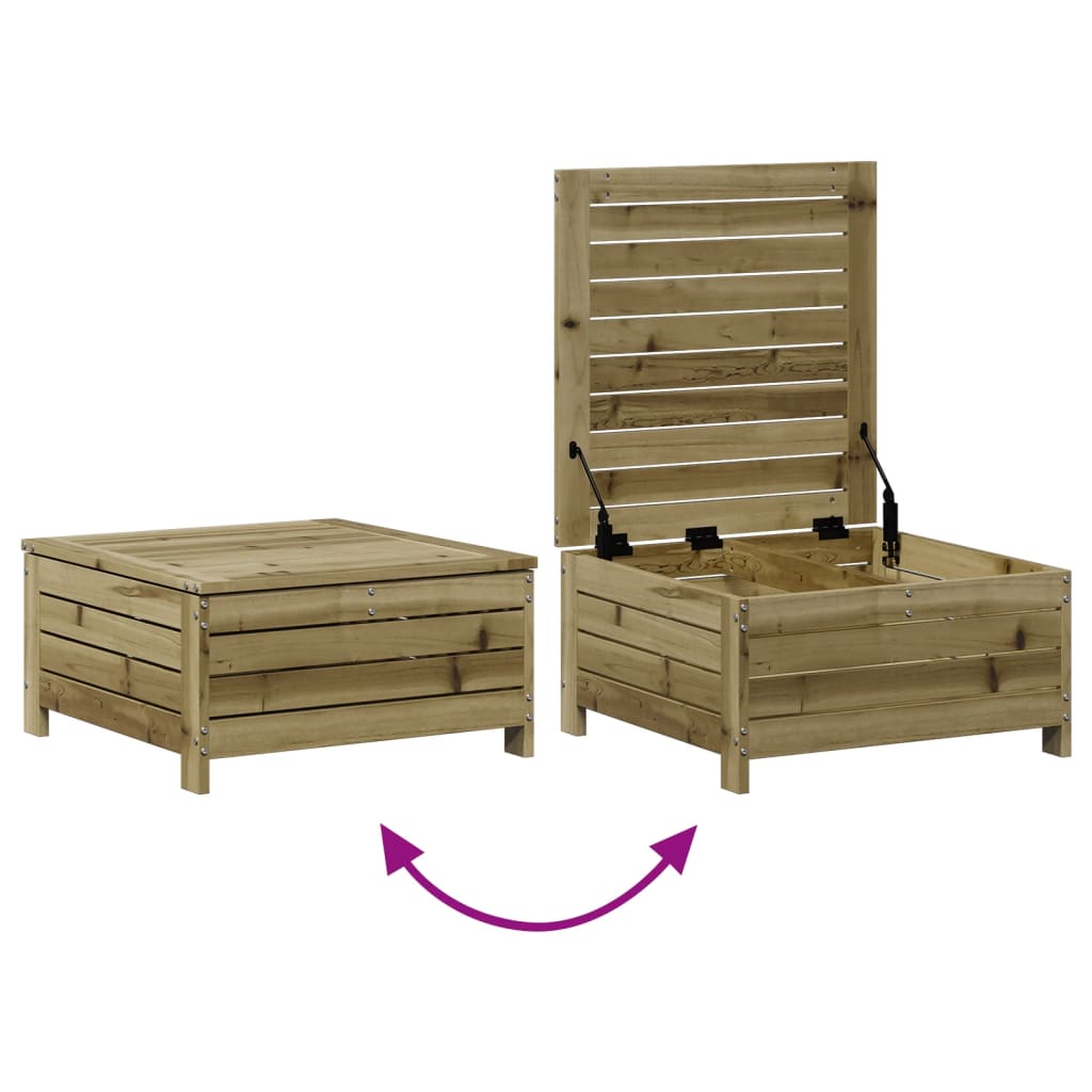 7 pcs conjunto lounge de jardim madeira de pinho impregnada