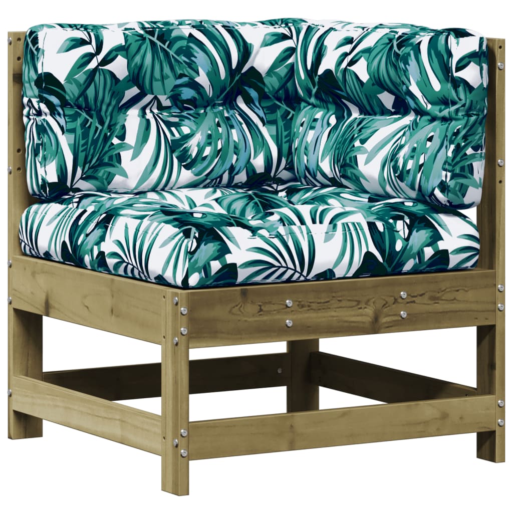 8 pcs conjunto lounge de jardim c/ almofadões pinho impregnado