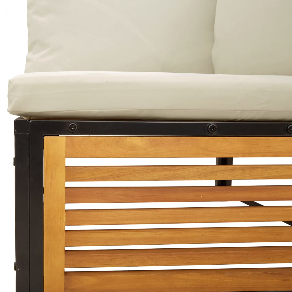 10 pcs conjunto de sofás de jardim com almofadões acácia maciça