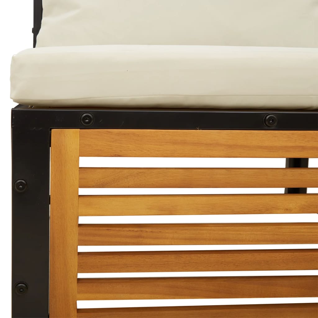 10 pcs conjunto de sofás de jardim com almofadões acácia maciça