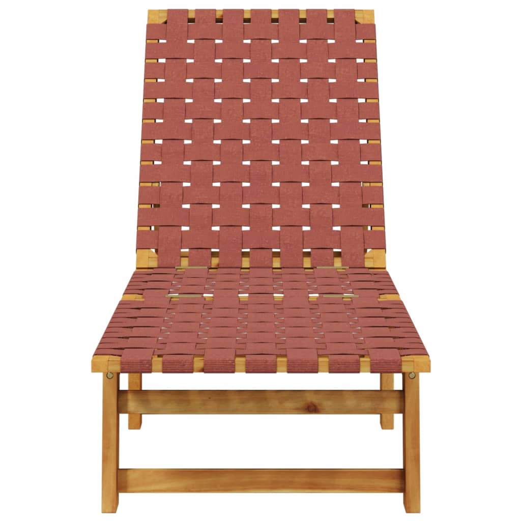 Espreguiçadeiras 2 pcs madeira de acácia maciça/tecido vermelho