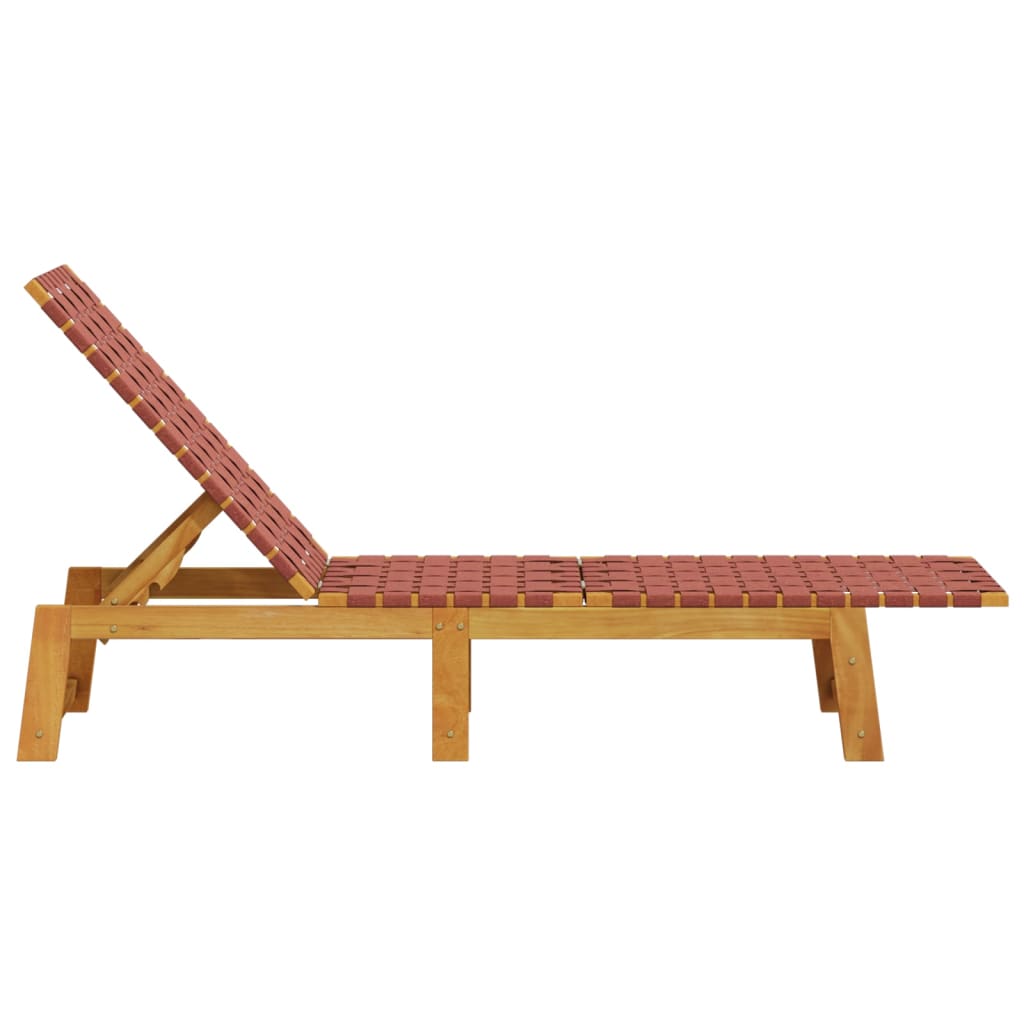 Espreguiçadeiras 2 pcs madeira de acácia maciça/tecido vermelho