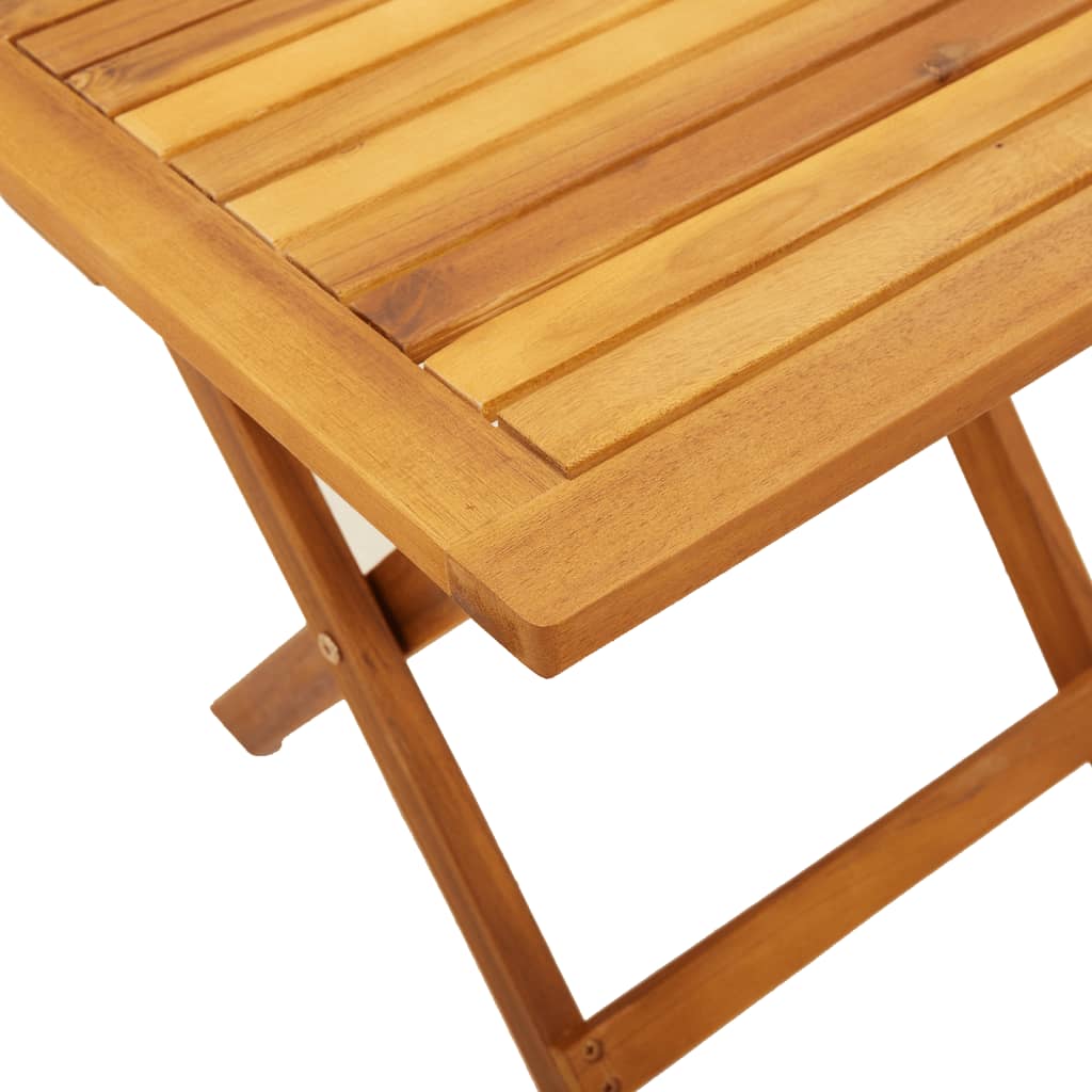 Sun lounger with solid acacia table and dark blue fabric