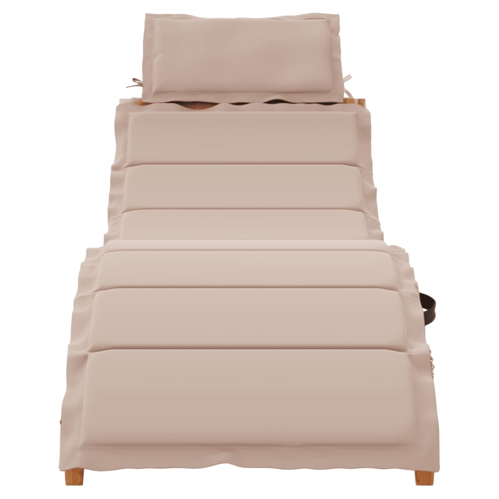 Sun loungers with cushions 2 pcs acacia grey-brown