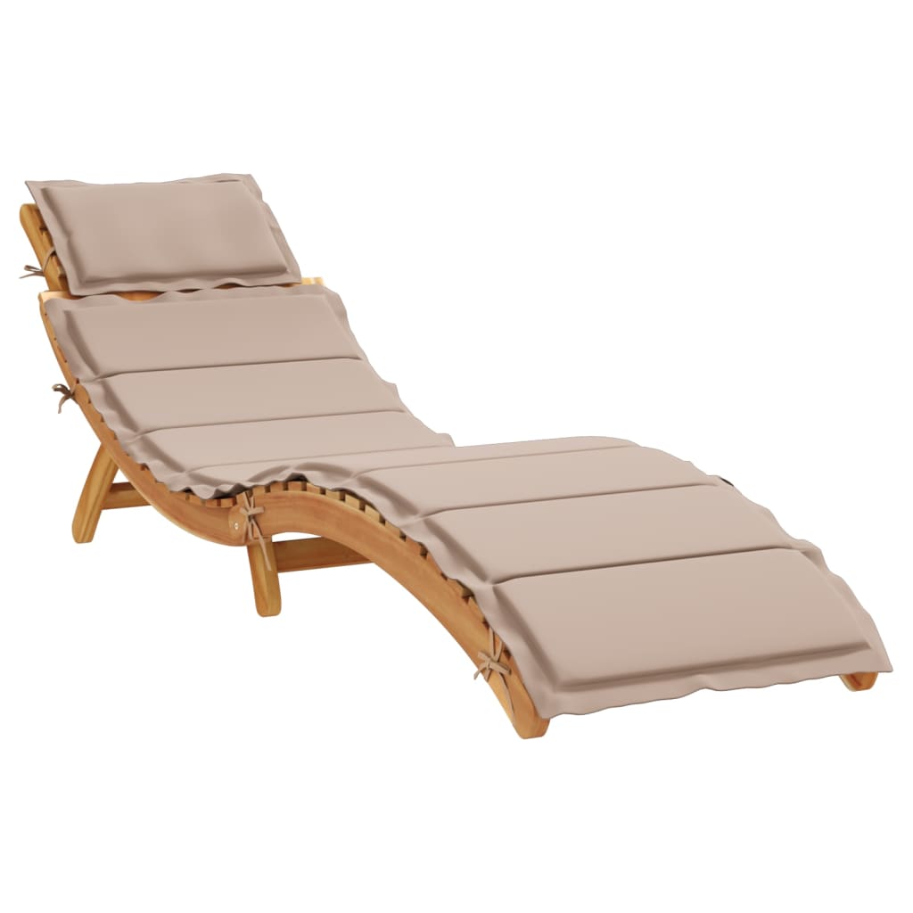 Sun loungers with cushions 2 pcs acacia grey-brown