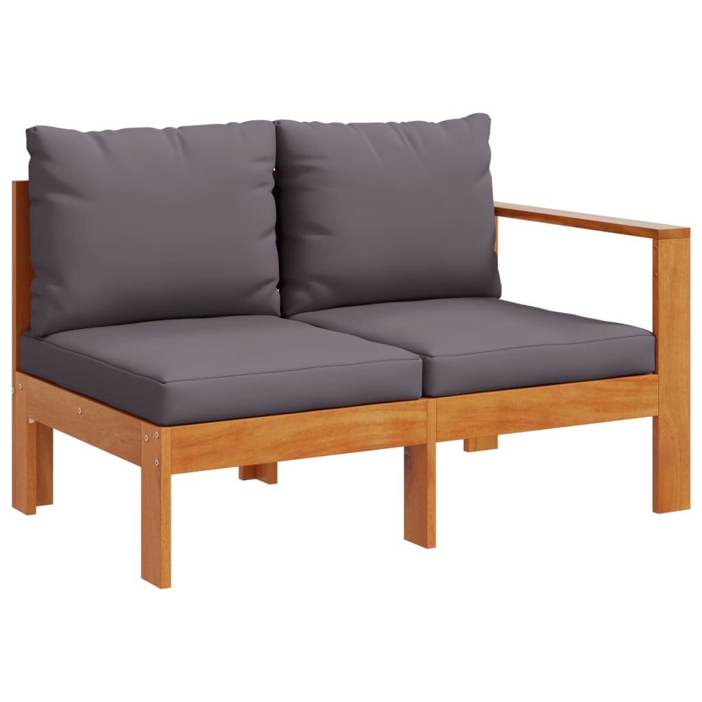 10 pcs conjunto de sofás de jardim com almofadões acácia maciça