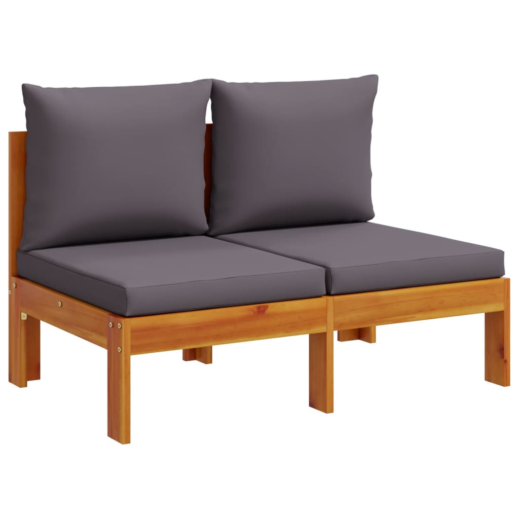 10 pcs conjunto de sofás de jardim com almofadões acácia maciça